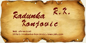 Radunka Konjović vizit kartica